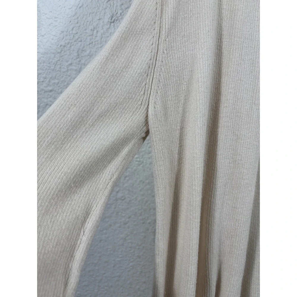 Peruvian Connection Cardigan Sweater Womens Small White Pima‎ Cotton Silk